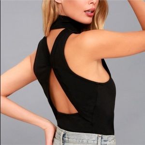 NWT Free People Boa Vista Black Mock Turtleneck